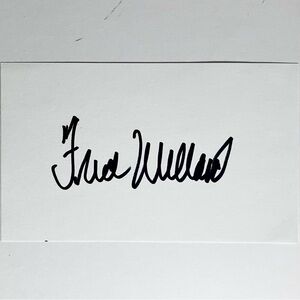 FRED WILLARD d.2020 Signed 3x5 Card / “Modern Family”, “Everybody Loves Raymond”